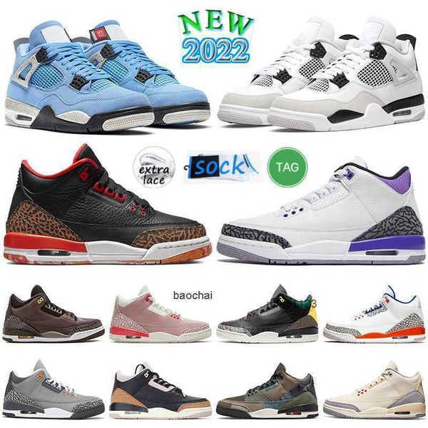 

2023 designer mens womens 3 3s tv 4 4s basketball shoes authentic jumpman reto kumquat cactus jack dark mocha desert elephant universtity 7r, Black