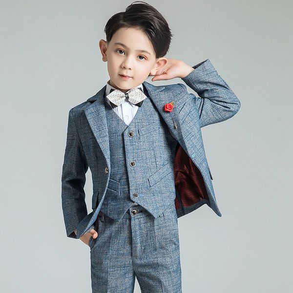 

suits flower boys formal wedding suit set children party host costume little kids blazer pants clothing sets school uniform 5pieces 221205, Black