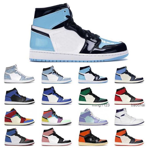 

2023 shoes men women baskeyball shoes hyper royal unc silver toe pine green jumpman 1 1s sport sneakers mens trainer ofht, Black