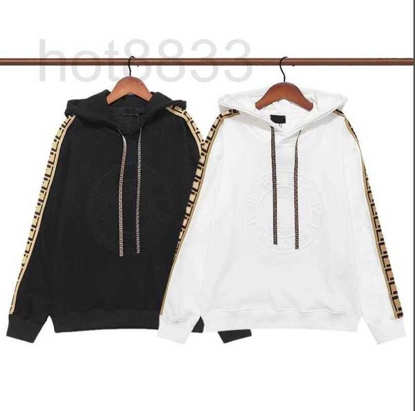 

men's hoodies & sweatshirts designer mens womens hoodie shoulder badge f strap stitching sweatshirt autumn designer pullover hip hop, Black
