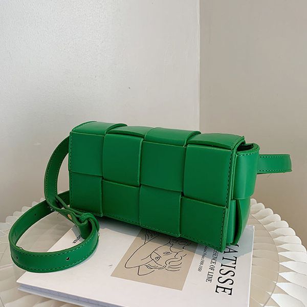 

evening bags leather woven small waist for women luxury brand shoulder trend hand messenger bag female 221203