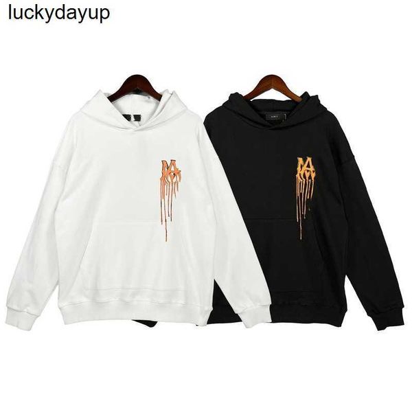 

men's hoodies designer sweatshirts amirs autumn men's women's hooded new fashion printing lacquer streetwear hoodie, Black