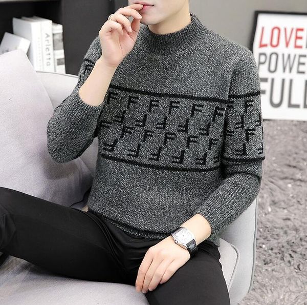 

new fashion sweater mens pullovers thick slim fit jumpers knitwear winter korean style casual clothing, White;black
