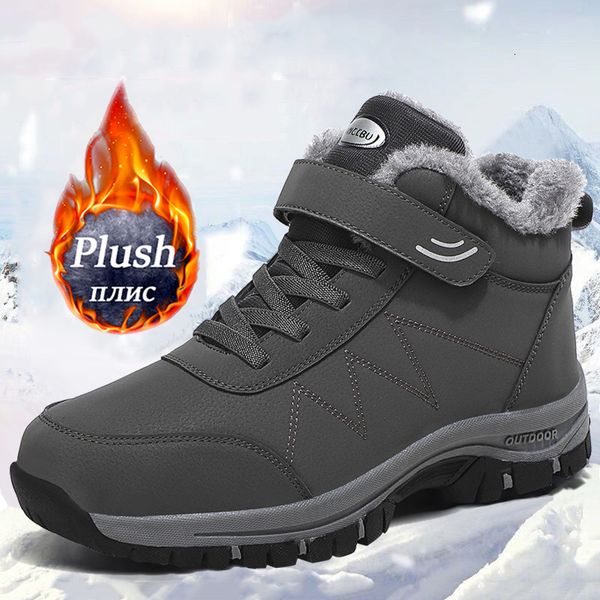 

dress shoes height increasing waterproof winter men boots original leather warm snow women work casual highnonslip 221205, Black