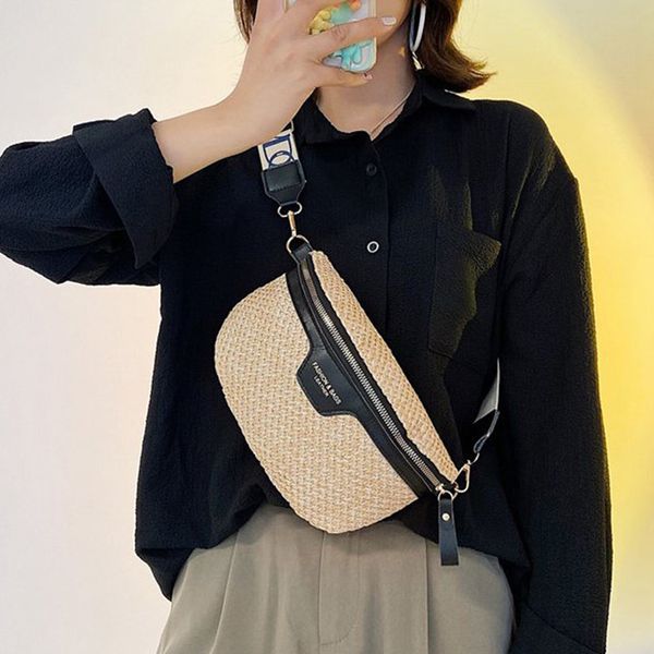 

waist bags bag fashion straw women ladies shoulder crossbody chest pack summer fanny designer female belt 221203