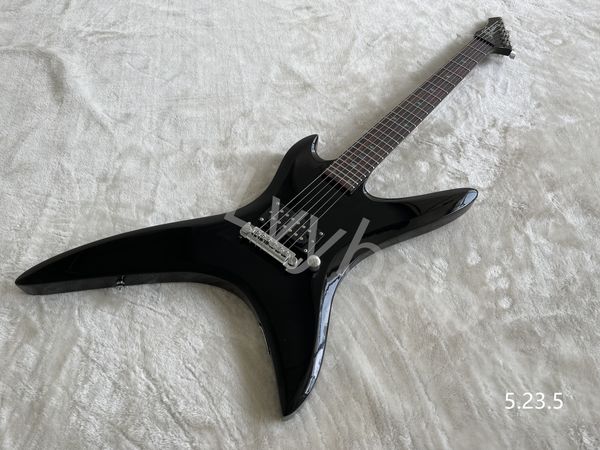 

electric guitar solid black chrome parts only bridge open pole pickup one tail