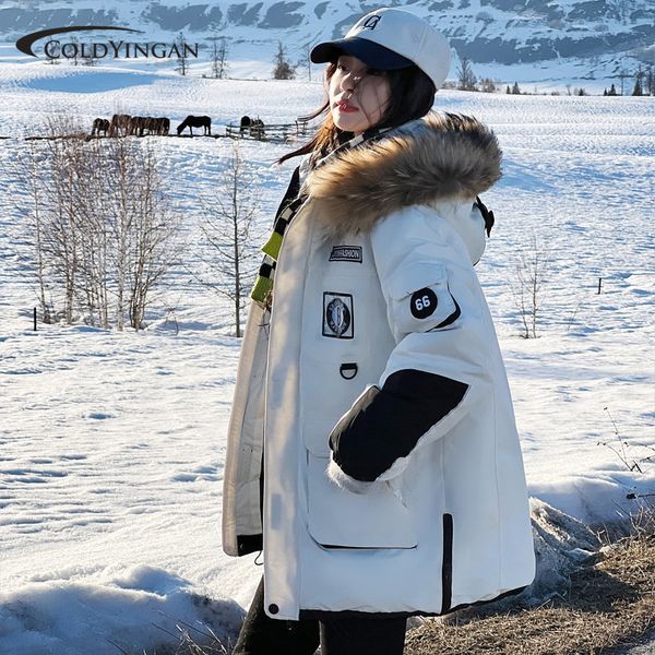 

womens jackets winter pai conquer jacket medium long down cotton coat korean fashion workwear large 221205, Black;brown