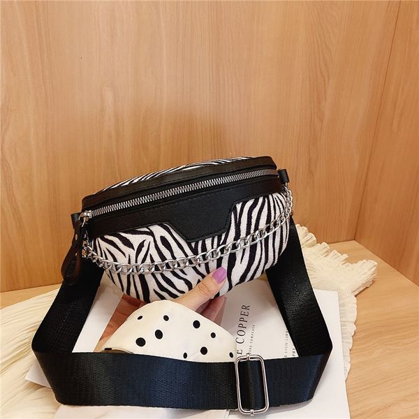 

waist bags chain plush zebra print women s tiger leopard fanny pack shoulder crossbody chest female handbag banana belt 221203