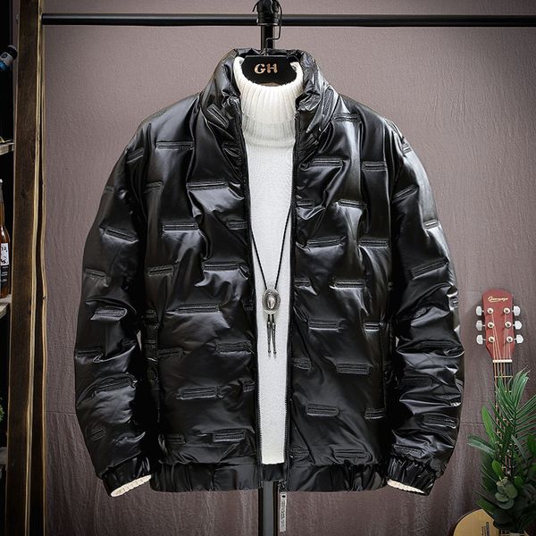 

men's down parkas winter cotton coat men's jacket coat korean down cotton coat thickened cotton jacket stand collar large 221205, Black
