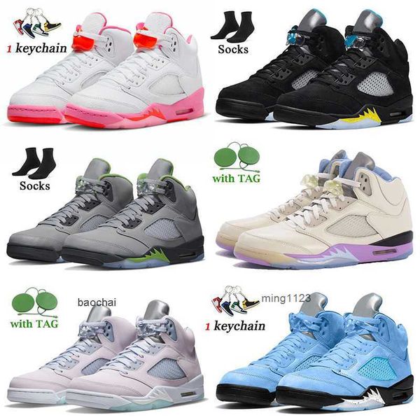 

2023 women mens authentic fashion jumpman 5 basketballl shoes 5s pinksicle aqua black muslin dj khaled x we the easter unc university 3f4o
