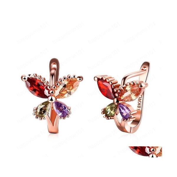 

clip-on screw back 18k rose gold plated charm butterfly clip earrings with zircon fashion party gift jewelry for women drop deliver dh4tg, Silver