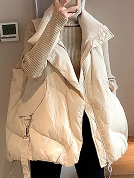 

womens vests vest women jacket windproof waistcoat winter warm female solid loose sleeveless ladies coat with pockets colete feminino 221205, Black;white