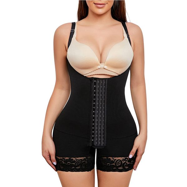 

womens shapers corset high girdle for daily and postsurgical use slimming sheath belly compression garment tummy full shapewear fajas 221205, Black;white