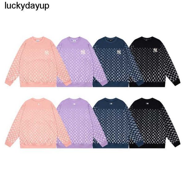 

men's hoodies designer sweatshirts autumn new mlb gradient color sweater couple round neck pullover streetwear hoodie, Black