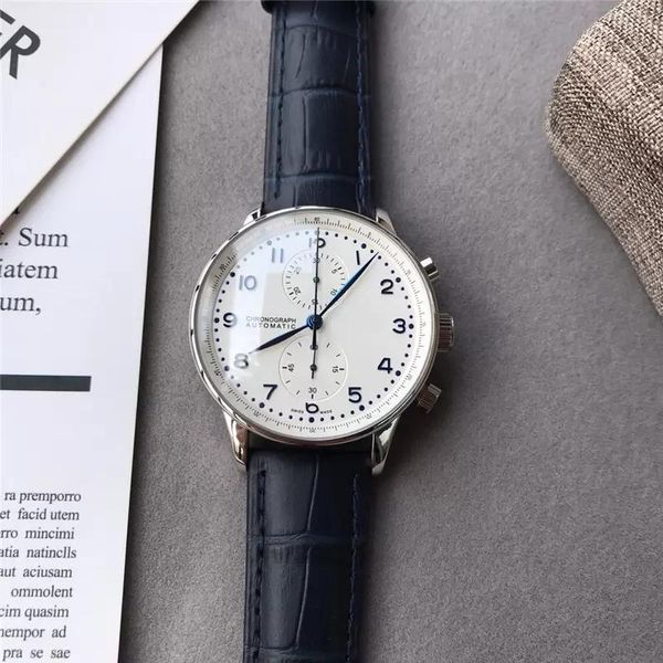 

u1 grade aaa watch new chronograph men 11 style high-end quality watch 41mm portugieser mechanical automatic mens steel case genuine leather, Slivery;brown