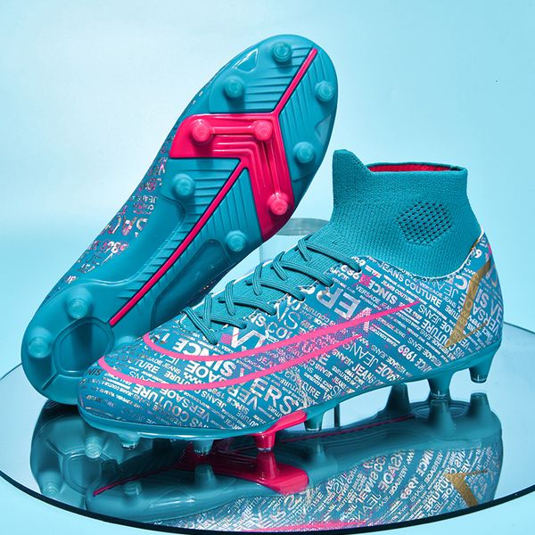 

safety shoes men soccer football boots training outdoor ag/tf grass non-slip hight ankle comfortable sneakers trend size 35-45 221205, Black;brown