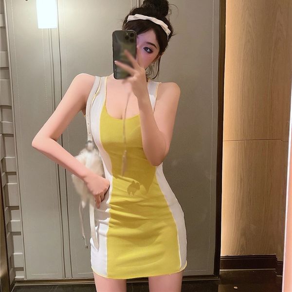 

party dresses bodycon mini dress women's slim double color dress french strap tight temperament short dress party dresses 221203, White;black