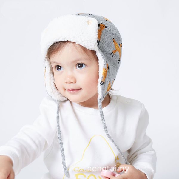 

caps hats winter children fur keep warm cartoon dinosaur pattern ushanka for 0 4 years boys girls windproof soft skiing hat 221205, Yellow