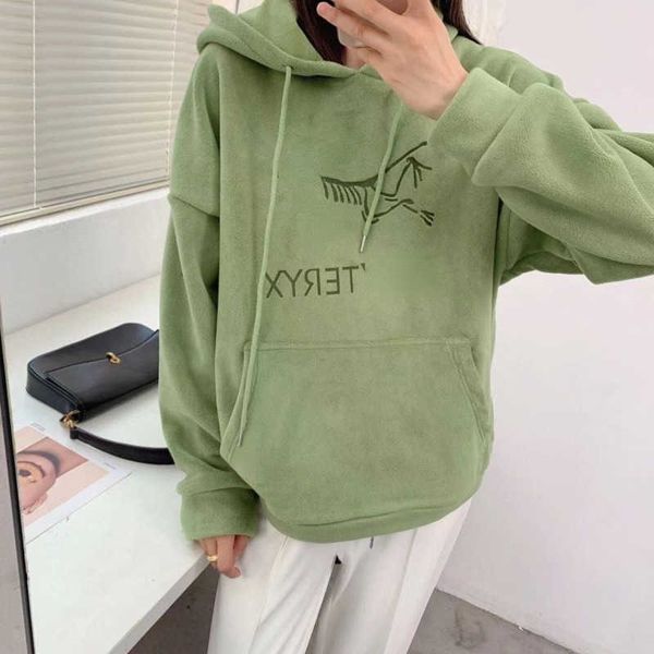 

winter soft shell hoodie designer hooded sweater men women thickened sweatshirt classic pullover sweaters long sleeved coat, Black