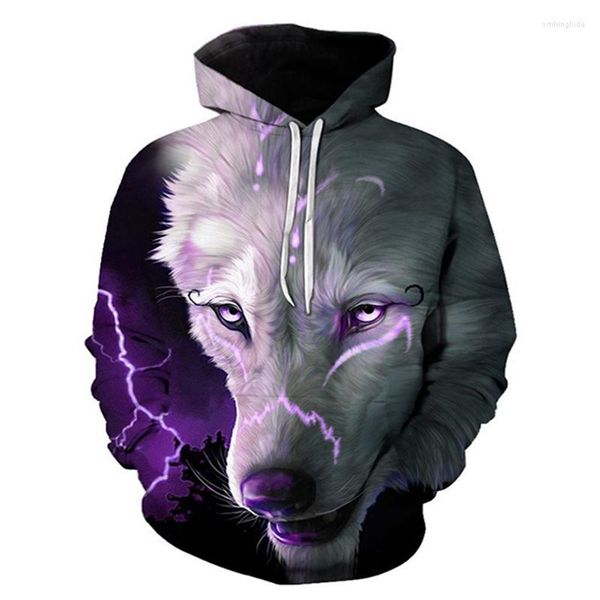 

men's hoodies the classic 3d printing series lion pattern hooded is fashionable and versatile, Black