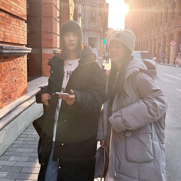 

women's down parkas women clothing black long clothes korean fashion thicken windproof warm straight hooded coat puffer outwear winter