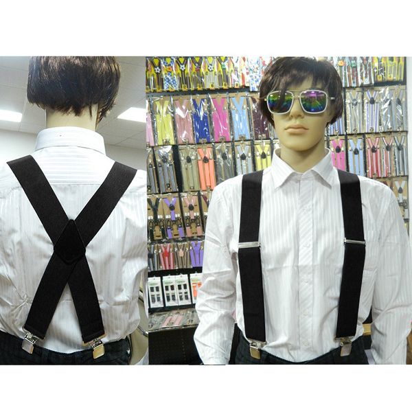 

suspenders men braces suspenders 5cm back heavy duty biker snowboard trousers elastic 4 clips mx8 mens trouser suspenders braces male 221205, Black;white