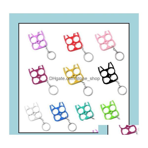 

keychains keychains fashion accessories 10 colors mtifunctional defense cat keychain cartoon cats finger tiger set two buckle selfde dhq1f, Silver