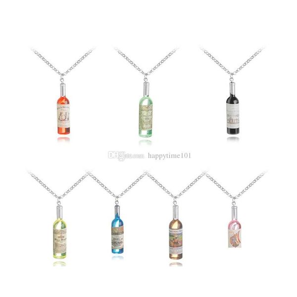 

pendant necklaces character jewelry for men beer bottle pendant necklaces diy handmade resin charm necklace 7 color in stock selling dh1lu, Silver