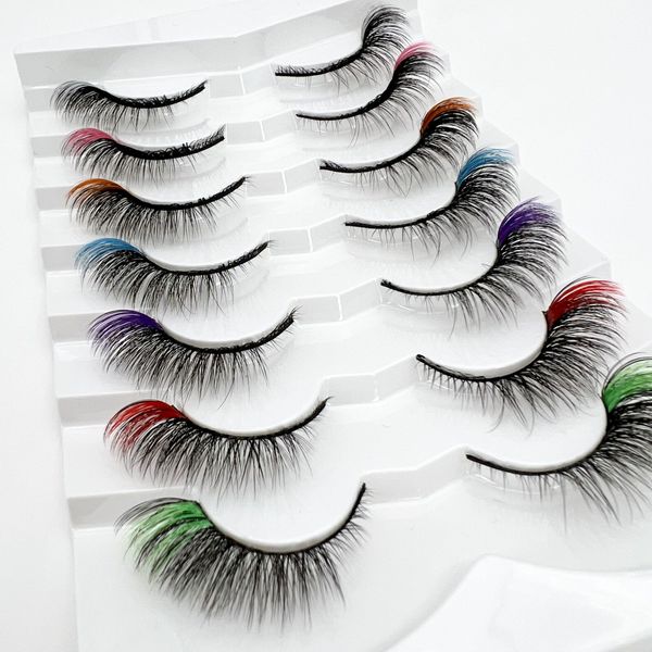 

new colored eyelashes natural thick wispy faux mink lashes extension 3d effect volume soft dramatic cat eye lash for daily