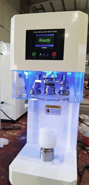 

2022 full automatic intelligent can sealing machine non rotary plastic pet paper cups tin jar beer cans seamer size customized