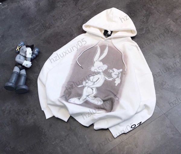 

hooded sweatshirts women clothes drill rabbit letter print hooded drawstring pullover sweatshirt pure cotton breathable fabric add wool wom, Black