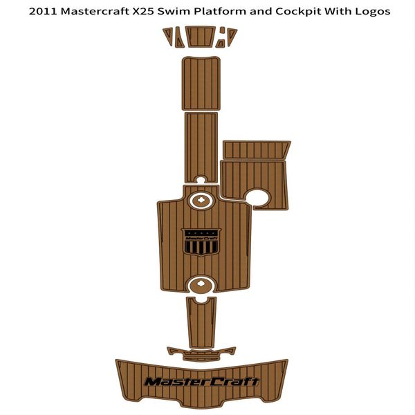 

2011 mastercraft x25 swim platform cockpit pad boat eva foam teak deck floor mat