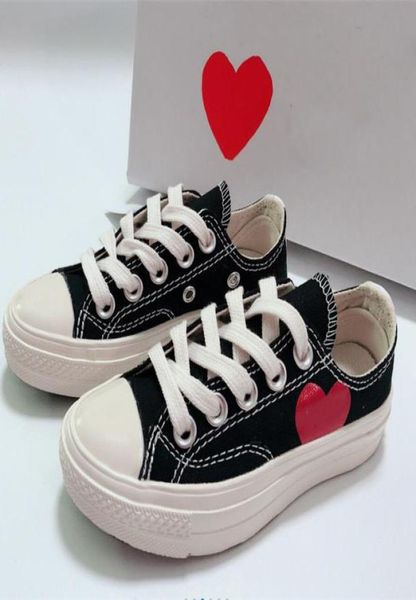 

2021 big eyes love heart 1970s children running skate shoes boy girl young kid sport sneaker size 2435 0001873429, Black
