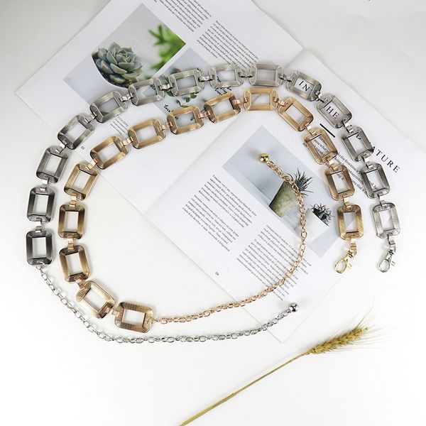 

belts fashionable allmatch ornament belt chain women's thin metal waist chain belt girls decorative shirt dress tshirt girdle 221205, Black;brown