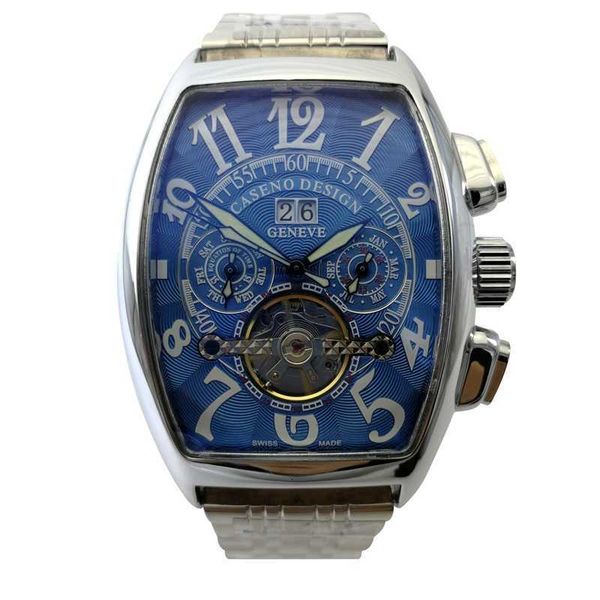

watch wrist tourbillon mechanical classic fashion business men's automatic, Slivery;brown