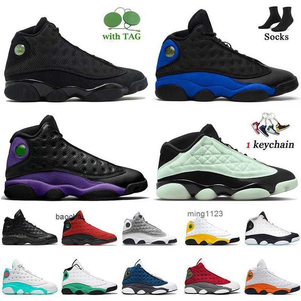 

women 13 2023 men jumpman basketball shoes black cat hyper royal court purple houndstooth singles day 13s mens trainers phantom obsidian 7cx