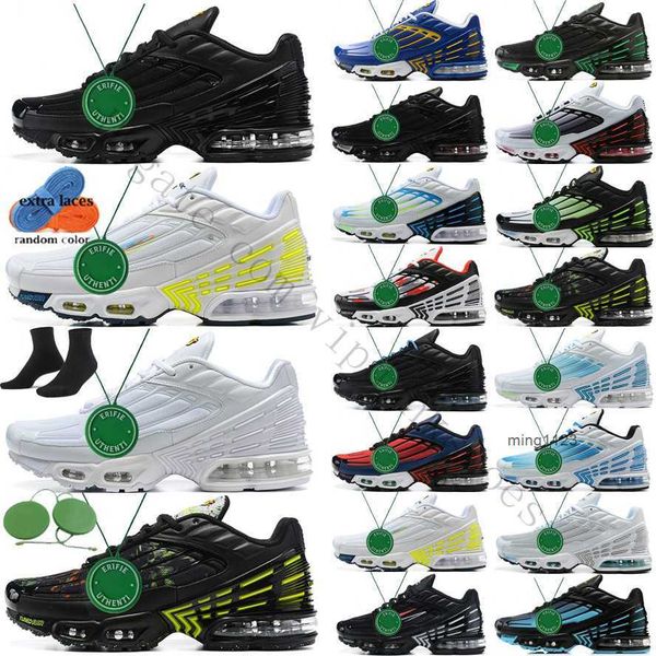 

2023 tn plus 3 triple white black lows shoes men women tuned running shoe 3 iii laser blue purple grey athletic jogging trainers sneakers ud
