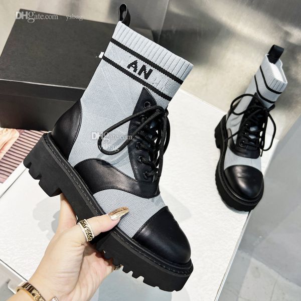 

designer boots fashion leather booties channel women winter ankle boot shoes letters woman dfgbvb, Black