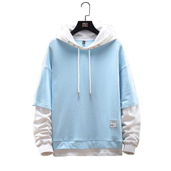 

harajuku patchwork punk style fleece men hoodies hip hop street fashion long sleeve hooded sweatshirts clothing udzm, Black