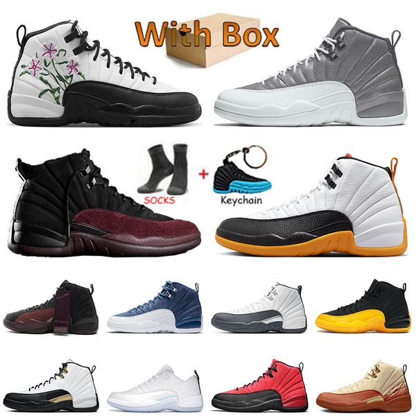 

12s with box mens sports 12 basketball shoes years in china stealth black burgundy crush flower offs white black jorden12s the master sneake