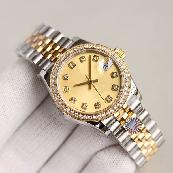 

luxury watchsc - 41mm 36mm 31mm watch 2813 movement automatic mechanical mens womens bezel stainless steel women diamond lady waterproof lum, Slivery;brown