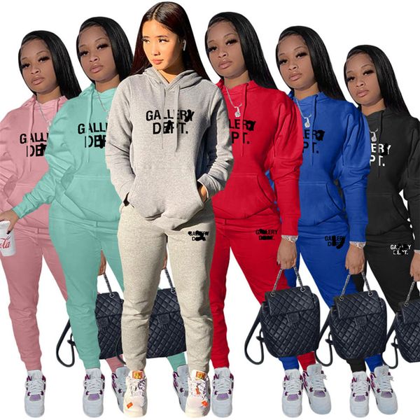 

2022 desiger brand wholesale 2 piece sets womens outfits fall winter solid tracksuits long sleeve pullover pants matching sports suit 8876, White