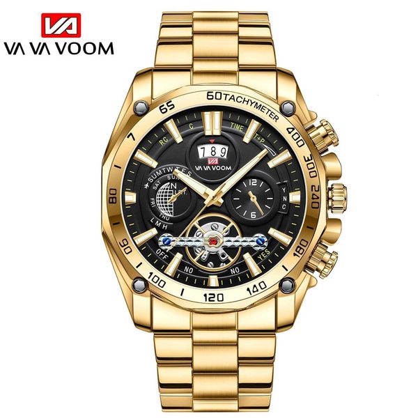

watch wrist 2022 new trend men's non automatic mechanical watch tuo multi functional flywheel hollow out fashion glow night, Slivery;brown