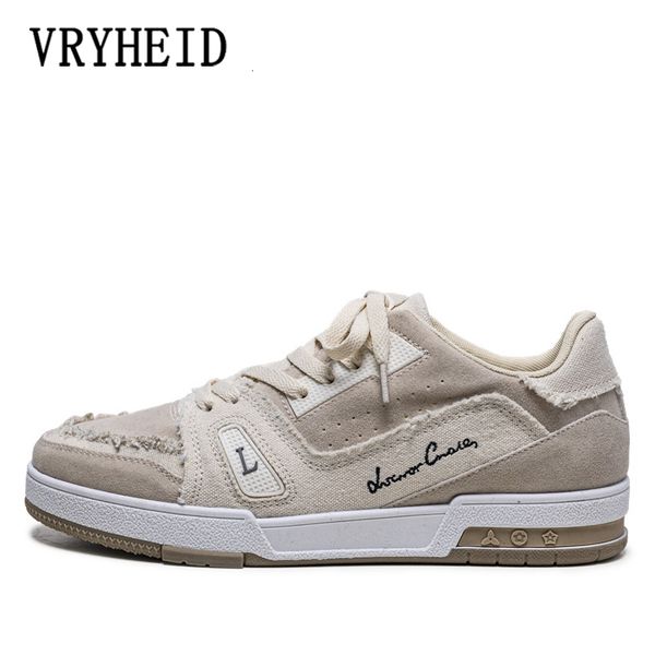 

dress shoes vryheid men's sports fashion tennis casual breathable flat footwear men luxury brand design sneakers 221205, Black