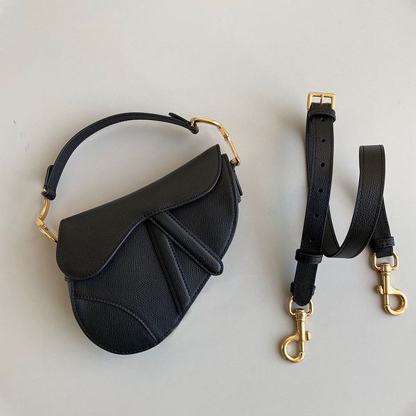 

leather lychee black messenger bag designer luxury leather ladies commuting to europe and america retro cute fashion