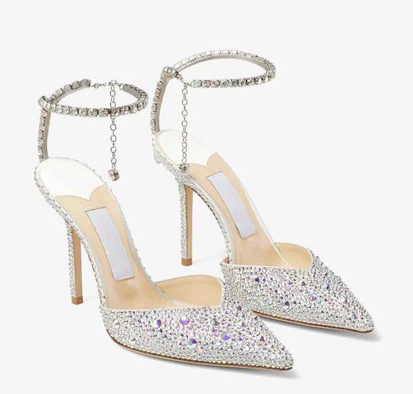 

party wedding sandal saeda crystal high-heeled sandals crystal strass-adorned pearl embellished glitter suede mules esandals ankle straps di, Black