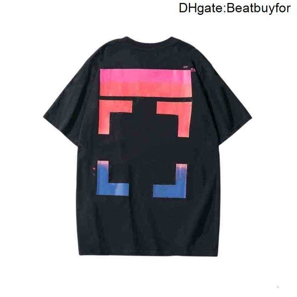 

ofs luxury t-shirt off t shirt off men's s offs trendy white gradient basic arrow half sleeve and women's couple printed letter x, White;black