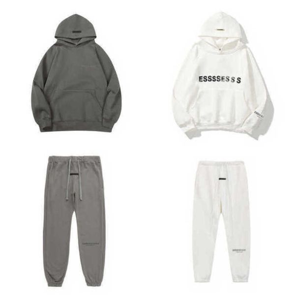 

sweatshirts luxury men's fashion tracksuits essentials letter hoodies men women sportswear hooded pant coat sweater casual pullover co, Gray