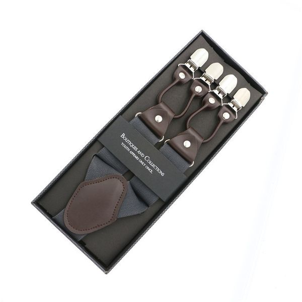 

suspenders 35mm width fashion suspenders leather 6clips braces male vintage casual suspensorio tirante trousers strap fatherhusband's g, Black;white