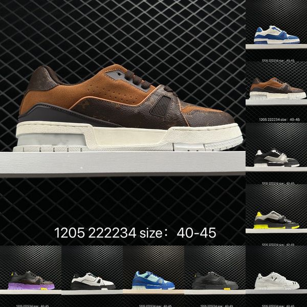 

designer trainer mens shoes low basketball shoe denim leather sneakers black white monograms paris yellow sky blue green luxury suede platfo